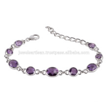 Amethyst y pulsera de plata de ley 925